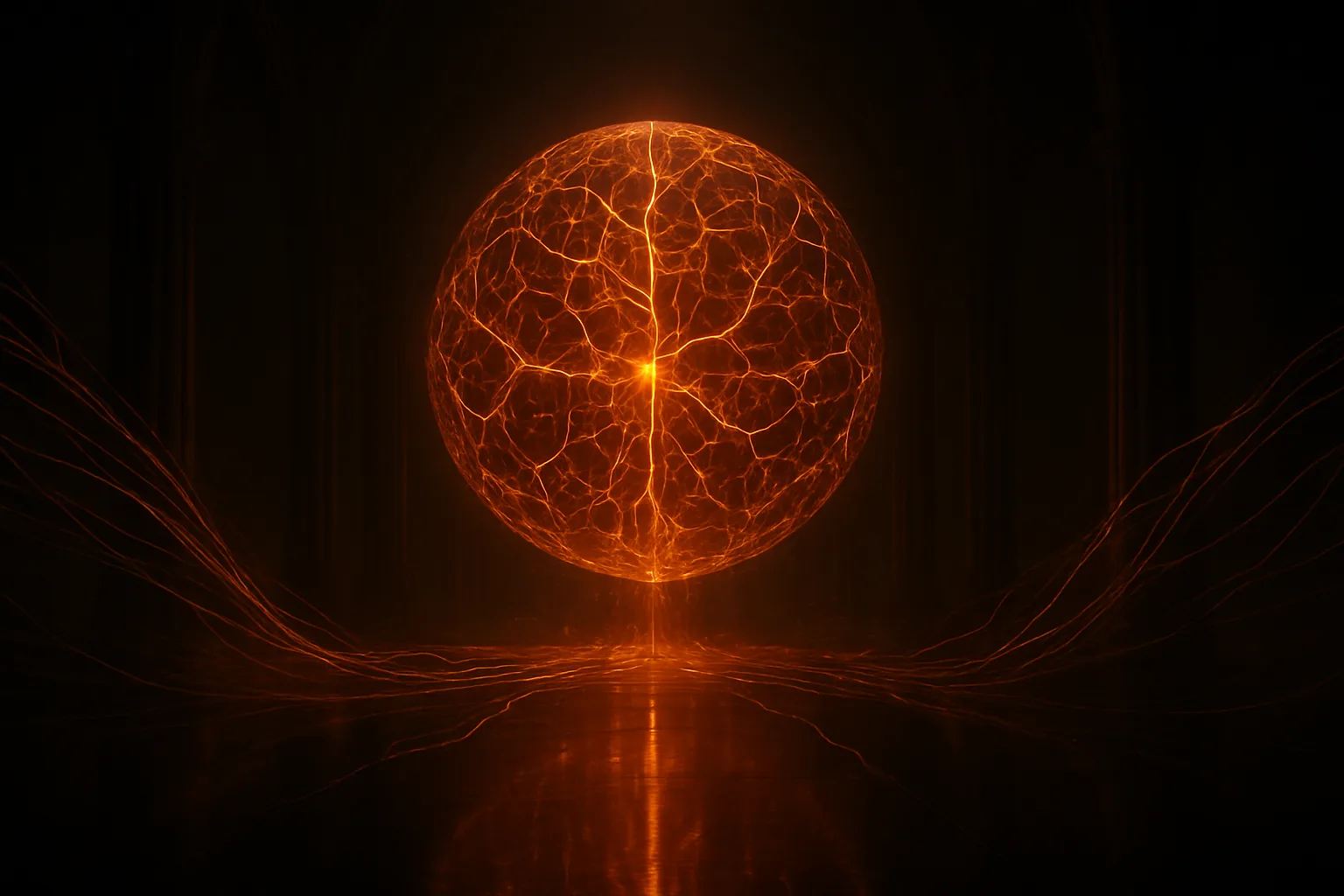 Concept visual, holographic AI intelligence core